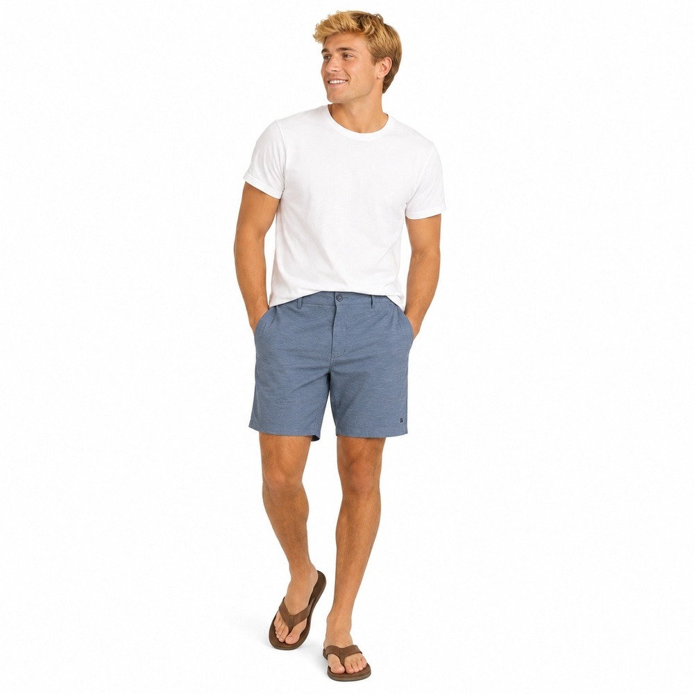 FREEWORLD Hybrid Shorts Men 30 Grey Heathered Quick Dry Casual Active Boardshort